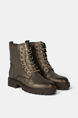 BOTIN CORDONES PLOMO AGATA