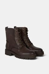 BOTIN CORDONES MARRON AGATA