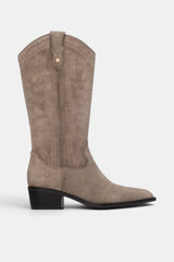 BOTA BORDADO TAUPE ROSANA