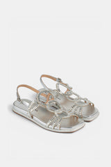 SANDALIA PLANA SILVER CORAL