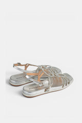SANDALIA PLANA SILVER CORAL
