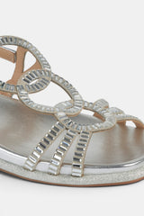 SANDALIA PLANA SILVER CORAL