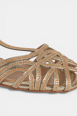 ZAPATO BAJO TIRAS GOLD MELANIA