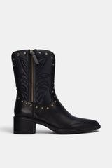 BOTIN GRABADO NEGRO HORTENSIA