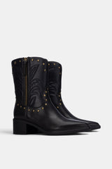 BOTIN GRABADO NEGRO HORTENSIA