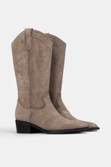 BOTA BORDADO TAUPE ROSANA