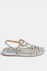 SANDALIA PLANA SILVER CORAL
