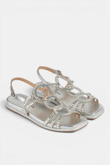 SANDALIA PLANA SILVER CORAL