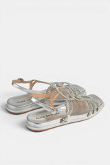 SANDALIA PLANA SILVER CORAL