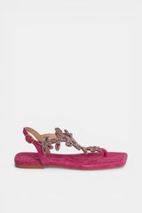 SANDALIA FLORES FUXIA LUJAN
