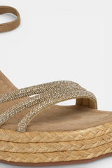 SANDALIA CUÑA TIRAS PEDRERÍA NEREA