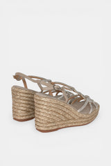 SANDALIA CUÑA TAUPE LORETTA