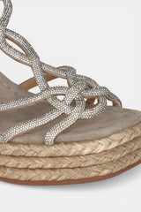 SANDALIA CUÑA TAUPE LORETTA
