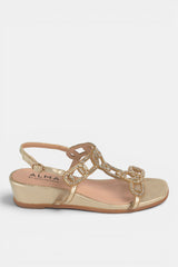 SANDALIA BAJA GOLD CAROLINA