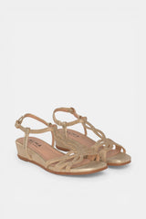 SANDALIA BAJA TIRAS GOLD SOFIA