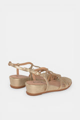 SANDALIA BAJA TIRAS GOLD SOFIA