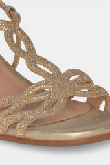 SANDALIA BAJA TIRAS GOLD SOFIA