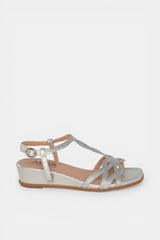 SANDALIA BAJA TIRAS SILVER SOFIA