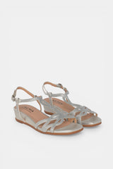 SANDALIA BAJA TIRAS SILVER SOFIA