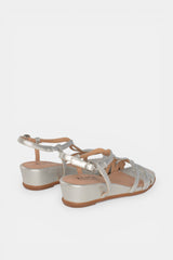 SANDALIA BAJA TIRAS SILVER SOFIA