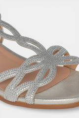 SANDALIA BAJA TIRAS SILVER SOFIA