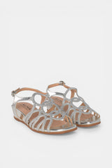 SANDALIA BAJA CIRCULOS SILVER SOFIA